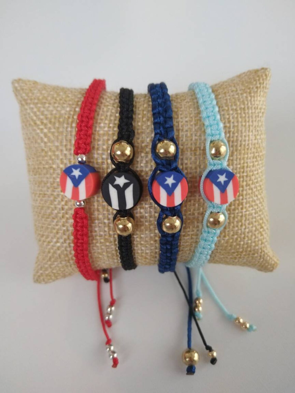 Handmade Bracelet Puerto Rico flag cord Bracelet Friendship Etsy