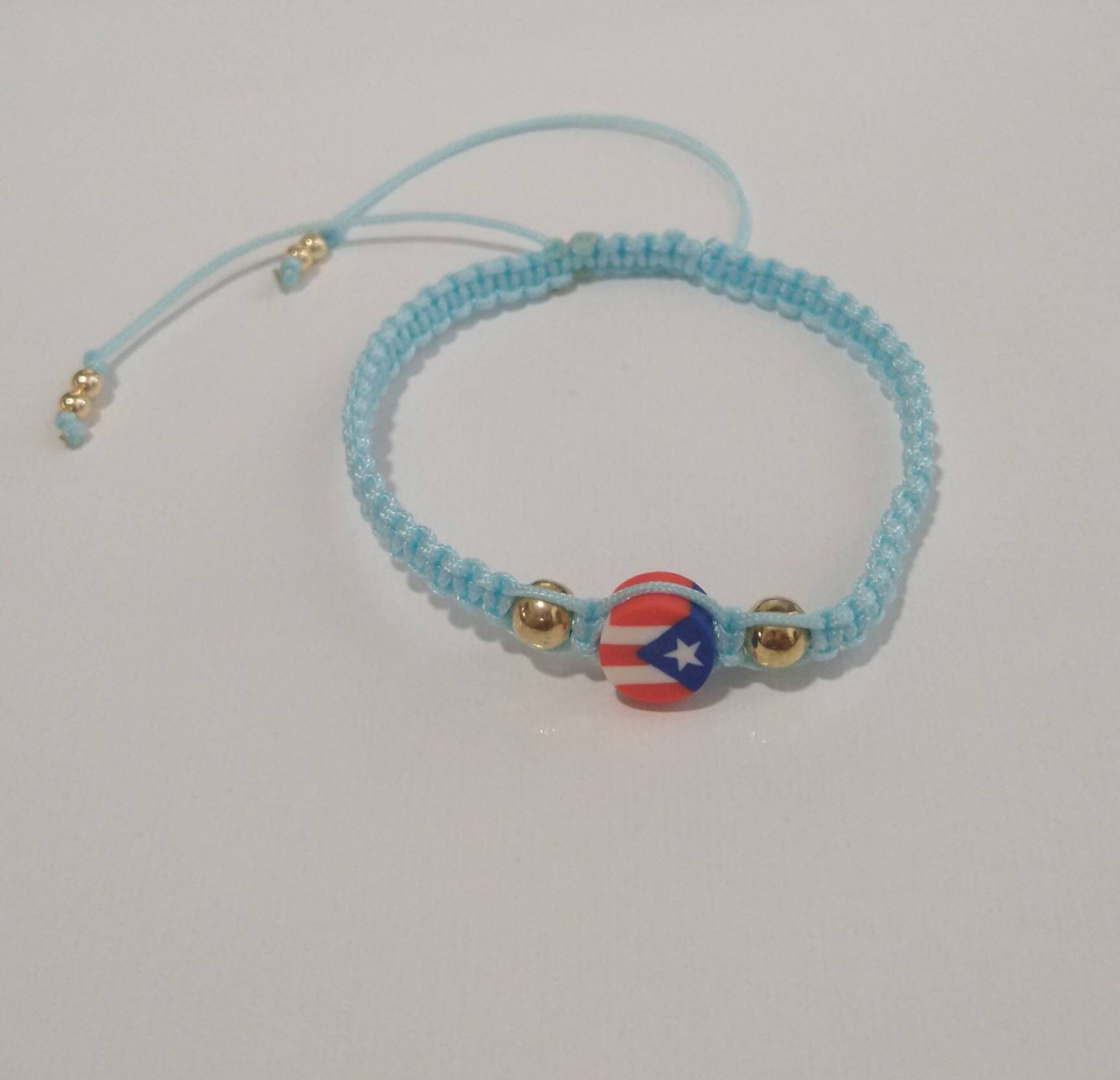 Handmade Bracelet Puerto Rico flag cord Bracelet Friendship Etsy