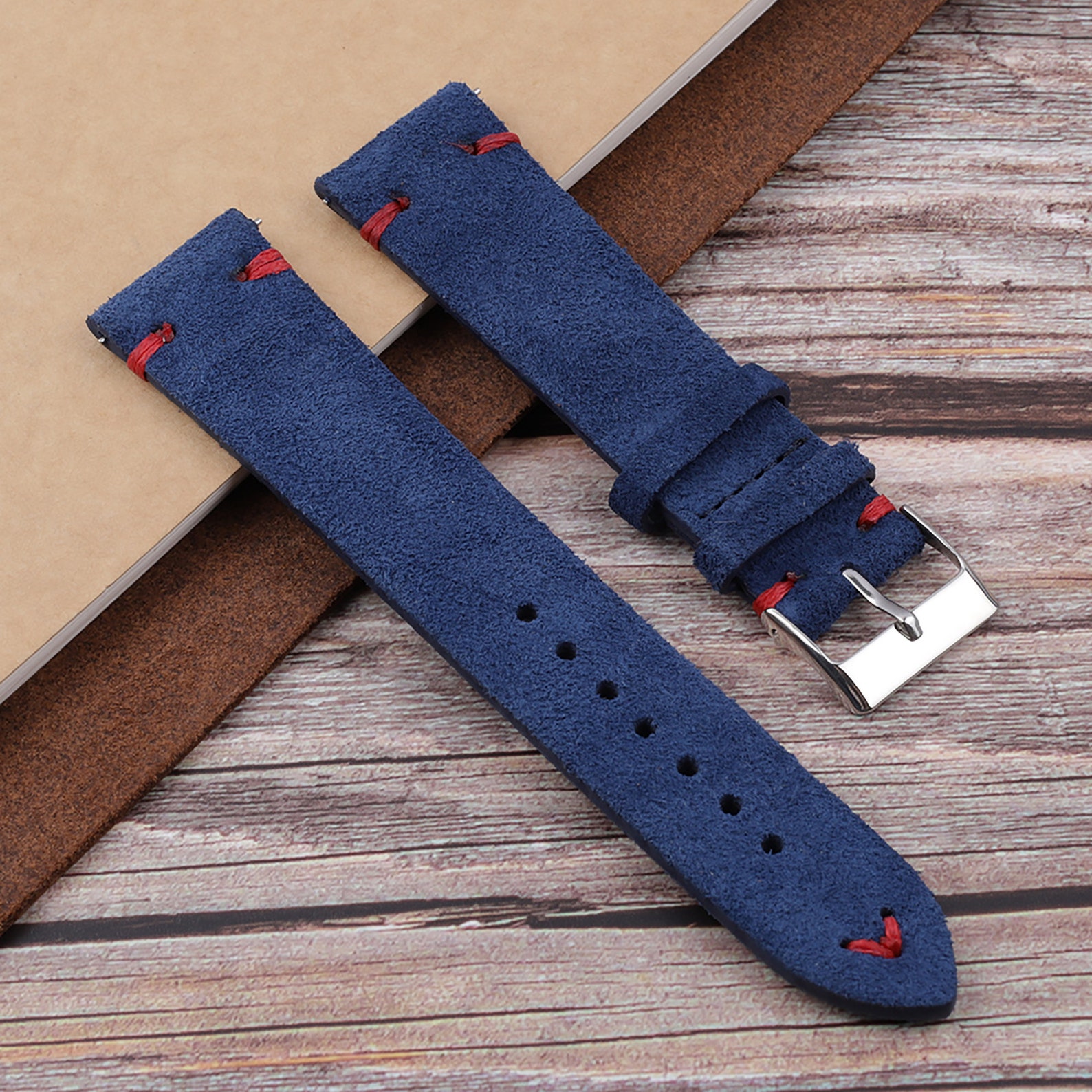 Blue Suede Watch Strap 18mm 20mm 22mm 24mm Leather Watch Band Etsy