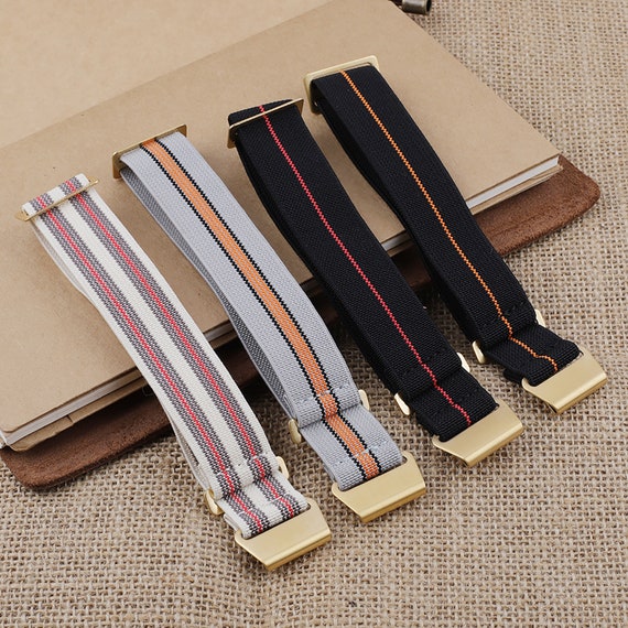 Nylon Watch Strap Bands 22mm Elastic Watch Strap Military Watch Strap Mulit Colors Option Gold/Silver/Black Buckle