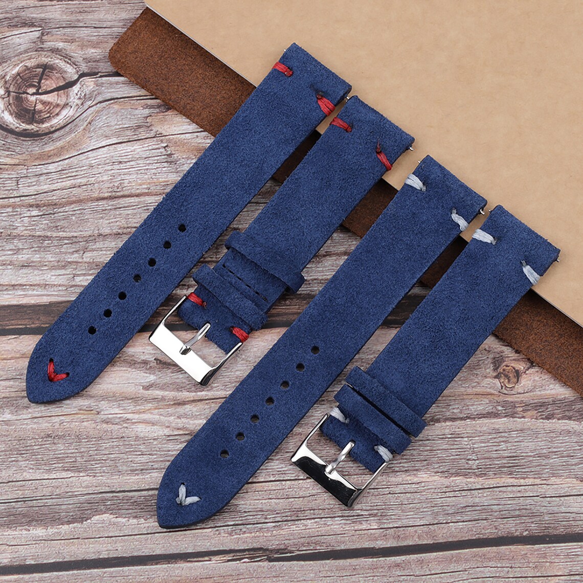 Blue Suede Watch Strap 18mm 20mm 22mm 24mm Leather Watch Band Etsy