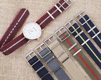 Bracelet de montre en nylon 20mm 22mm Bracelet de montre militaire Costume pour Tudor Nylon ceinture de sécurité Bande de montre noir gris vert couleurs Single Pass Watch Strap