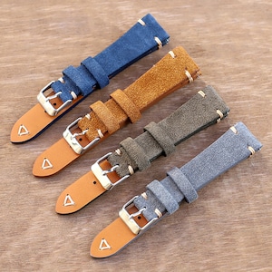 Suede Watch Strap Grey Green Blue Brown Tan Smoky Colors Leather Watch Band 20mm 22mm Replacement Watchbands Personalized Watch Band