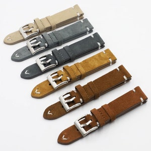 Suede Leather Watch Strap 18mm 20mm 22mm 24mm Watch Band Grey Brown Tan Beige Coffee Color Watch Strap Mens Watchband Personalized Watchband