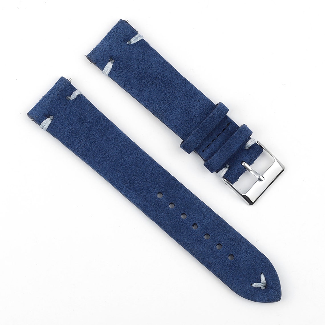 Blue Suede Watch Strap 18mm 20mm 22mm 24mm Leather Watch Band Etsy