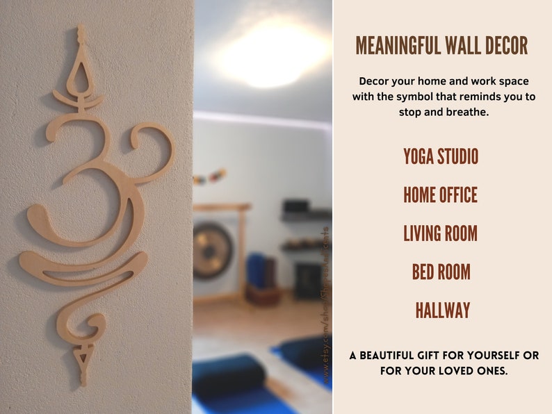 Breathe Sanskrit Symbol Wall Decor Ecofriendly Wall Art Home Decor Meaningful Spiritual Symbol