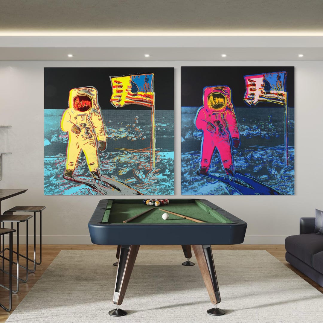 Neon Astronaut Pop Art Apollo 11 Moon Artwork Spacewalk Moonwalk Andy ...