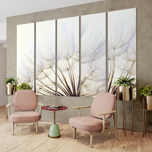 Dandelion Macro Canvas Wall Art: Modern Botanical Print, Neutral Decor