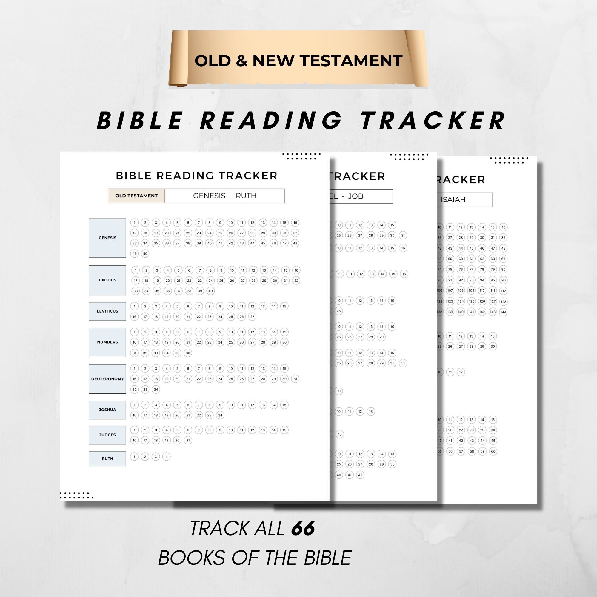 Old &amp; New Testament Books of the Bible Tracker, Bible Planning ...