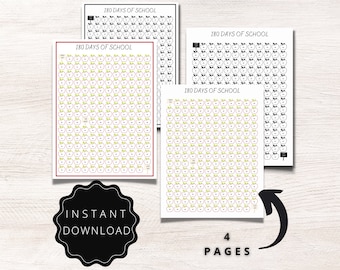 180 Days of School Printable - Etsy