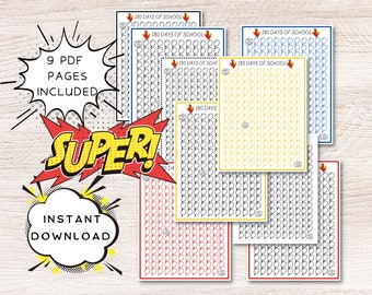 180 Days of School Printable - Etsy