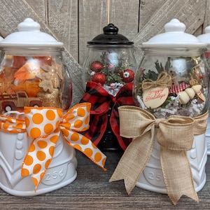Glass Gum Ball Machine | Fall Shelf Sitter | Christmas Mantle Decor | Halloween Hutch Decoration | Tiered Tray Decor | Holiday Bathroom Tray