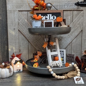 Fall Tiered Tray Decor | Autumn Tiered Tray Items | Harvest Tiered Tray Decor | Thanksgiving Tiered Tray Items | Halloween Tiered Tray Decor