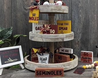 Seminole Tiered Tray Items | Florida State Decor | FSU Tiered Tray | Florida State University Tray Bundle | Seminole Decor | FSU Decor