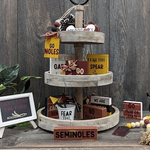 Seminole Tiered Tray Items | Florida State Decor | FSU Tiered Tray | Florida State University Tray Bundle | Seminole Decor | FSU Decor