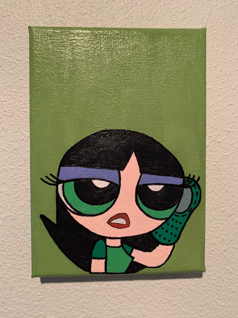 Handmade Acrylic Power Puff Girl painting on Canvas Etsy