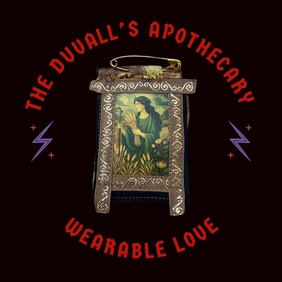 Wearable love - handmade patch and secret fabric altars with the portrait of your loved ones or your deity