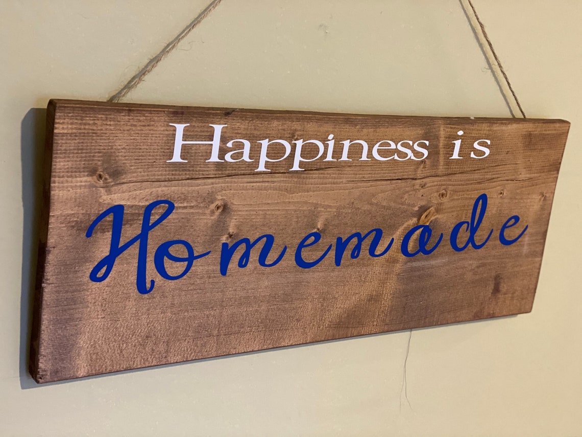 Wooden happiness is homemade sign Etsy
