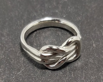 Sterling Silver Ring -  Reef Knot ~ shiny ring, knot, reef knot, simple, minimal, silver ring, made in Scotland.