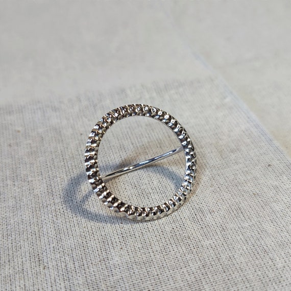 Sterling Silver Scarf Ring Textured Scarf Slide Buckle Silk Scarf
