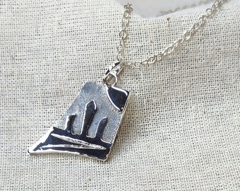 Sterling Silver Pendant, Standing Stones by Moonlight Pendant, Scottish pendant, standing stones,  made in Scotland