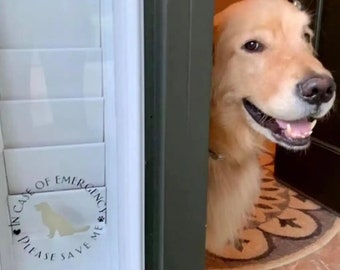 Pet Emergency Decal, Dog & Cat Safety Window Sticker, First Responder Alert