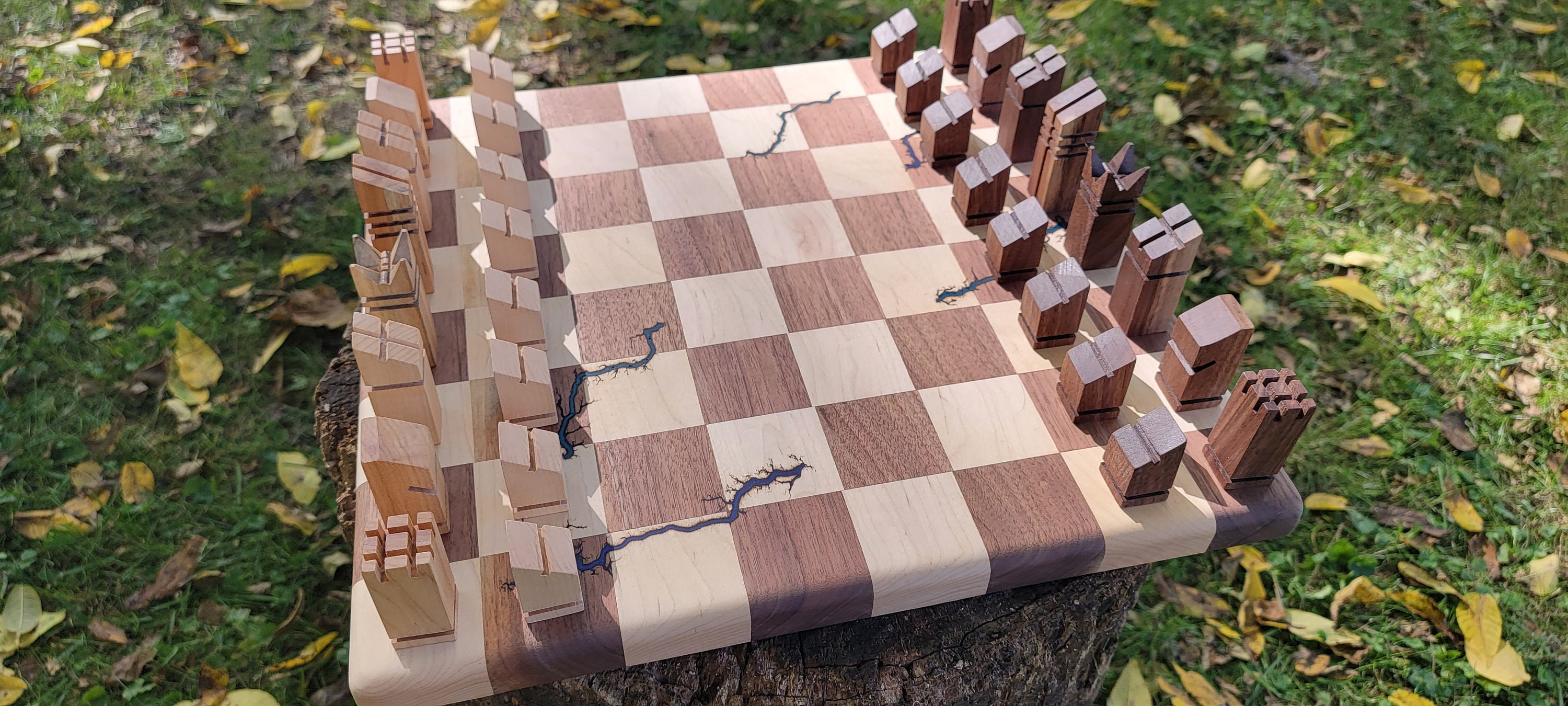 Mission Craft South American Walnut & Maple Solid Wood Chess Board - 2.25  Squares