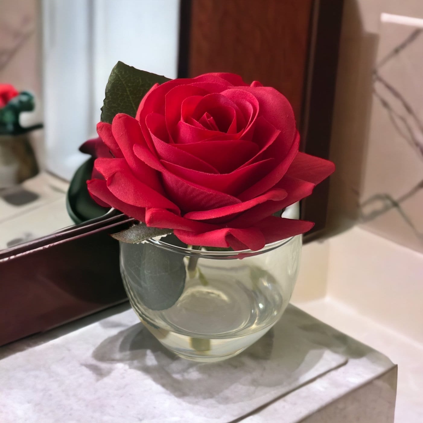 Single Stem Real Touch Rose, Single Rose, Anniversary Rose Black