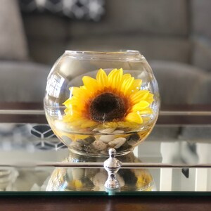 Silk Sunflower Centerpiece Floral Arrangement, Sunflower Decor image 3