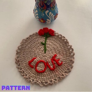 CROCHET PATTERN - Heart Coaster, Easy Crochet Pattern, Heart Crochet, Valentines Crochet, Valentines Day, Crochet Patterns, Pdf Pattern,