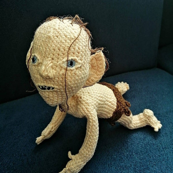 Gollum Smeagol Crochet Amigurumi, Lord of The Rings Doll, Action Figures, Hobbit Figure, Gollum Sculpture, The Hobbit,Shire,Gollum Amigurumi