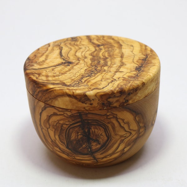 Olive wood salt keeper/ salt cellar with magnetic lid, christmas gift