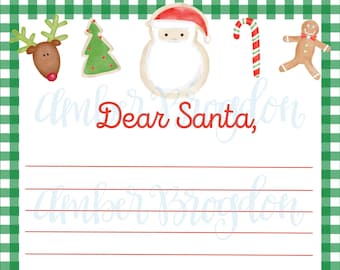 Printable Blank Christmas Wishlist, Printable Letter to Santa, Instant Download, North Pole Letter, Kid Christmas Printable, Santa Mail