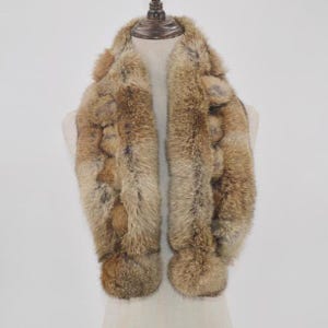 Real Rabbit Fur Scarf 100% Natural Rabbit Fur for Winter Warm And Soft,  Comes in 10 Colors, Very Nice and Soft