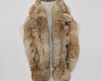 Szalik z prawdziwego futra królika, 100% naturalne futro królika, ciepły i miękki na zimę, dostępny w 10 kolorach, bardzo miły i miękki