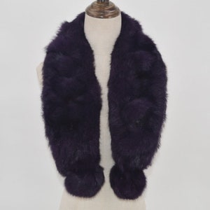 Real Rabbit Fur Scarf 100% Natural Rabbit Fur for Winter Warm and Soft ...