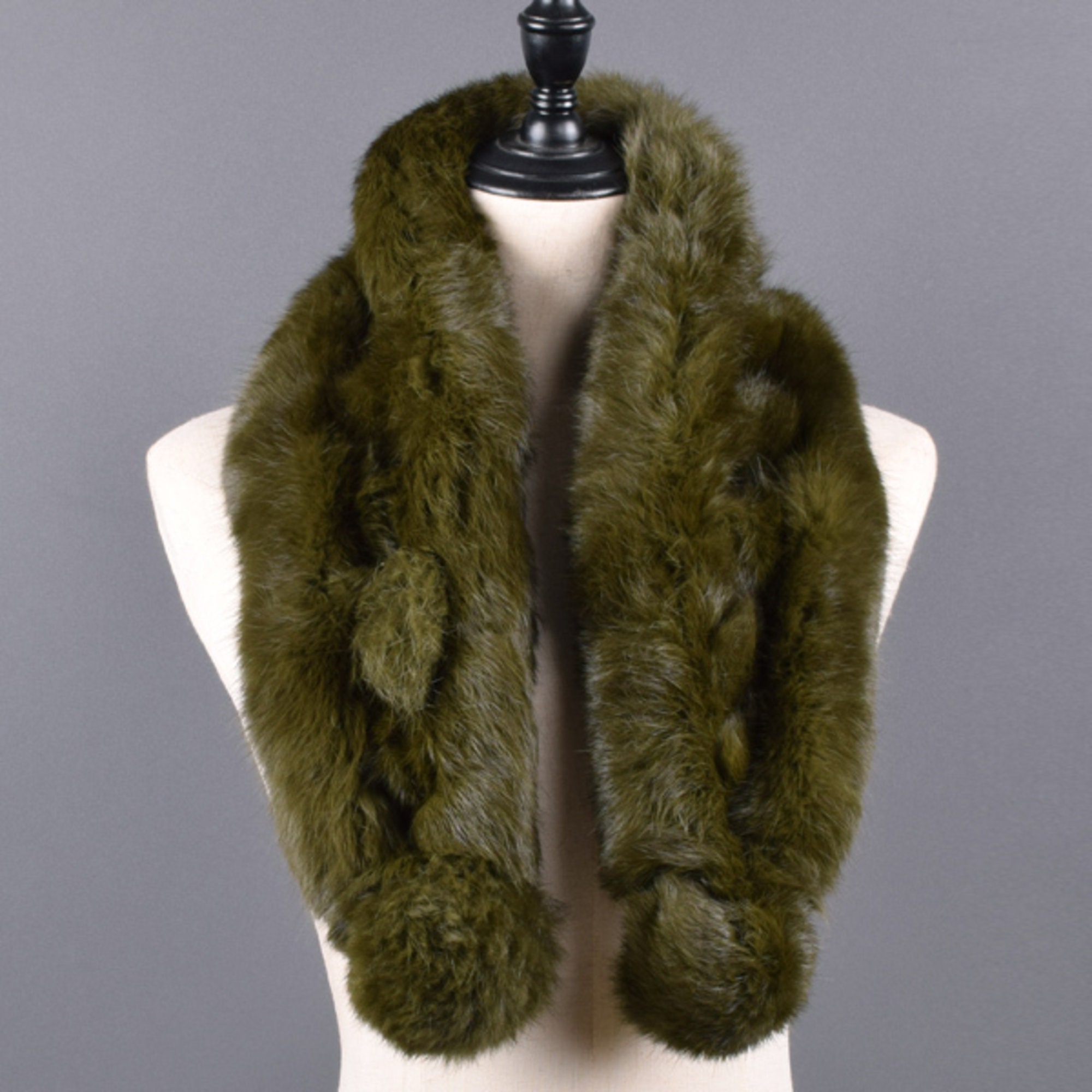 Real Rabbit Fur Scarf 100% Natural Rabbit Fur for Winter Warm and Soft ...