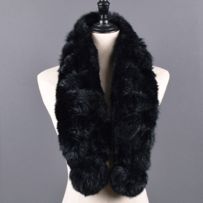 Real Rabbit Fur Scarf 100 Natural Rabbit Fur Warm and Soft Etsy