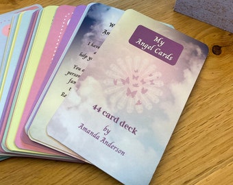 Angel Cards, 44 Card Deck, Contemporary design, Modern images,Easy to interpret messages,Spiritual development, Gift for intuitive,Readings.
