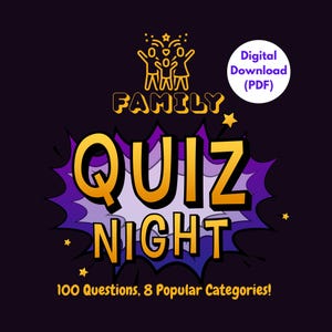 Family Fun Quiz, 100 Questions With Separate Answers, 8 Rounds (Digital Download)