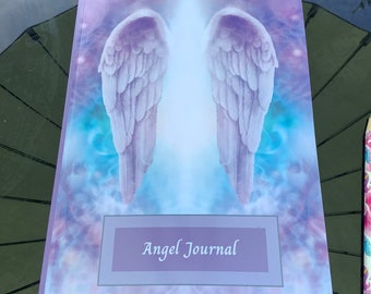 Angel wings blank journal, A4 ruled notebook, Exercise book for creative writing, Mindfulness & Gratitude practice.