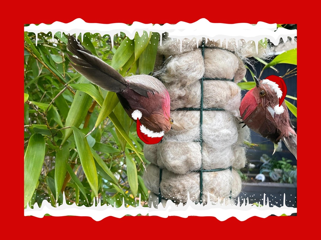 Alpaca Fleece Filled Bird Feeder Nesting Material Dispenser Etsy UK