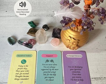 Personal Angel Card Reading, 3 Card Angelic Guidance Voice Recorded Intuitive Spiritual Reading