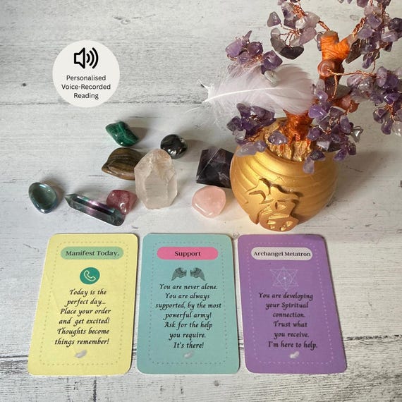 Personal Angel Card Reading, 3 Card Angelic Guidance Voice Recorded Intuitive Spiritual Reading