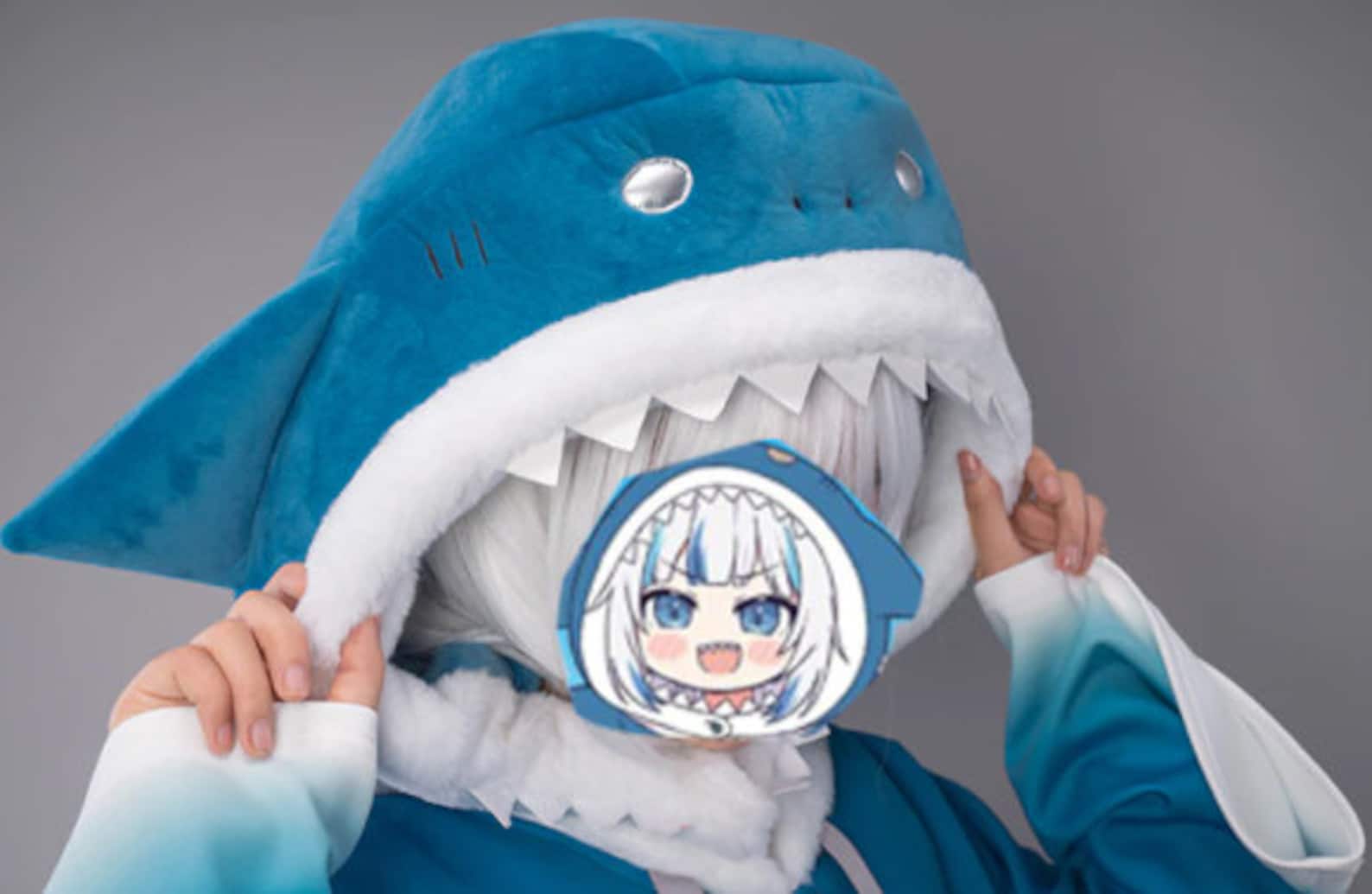Shark Hoodie Adult Hololive VTuber Gawr Gura Cosplay Costue