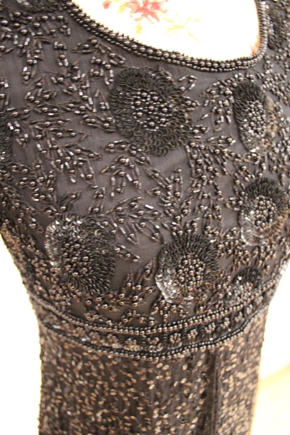 Vintage 1980s Little Black Sequin & Beaded Cockta… - image 3