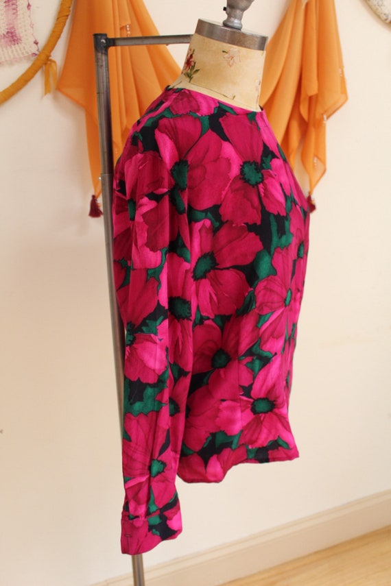 Vintage 1980s Jones New York Long Sleeve Floral P… - image 3