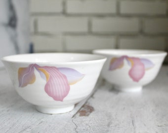 Vintage 1980s Iris Ceramic Small Bowls-  2pc.