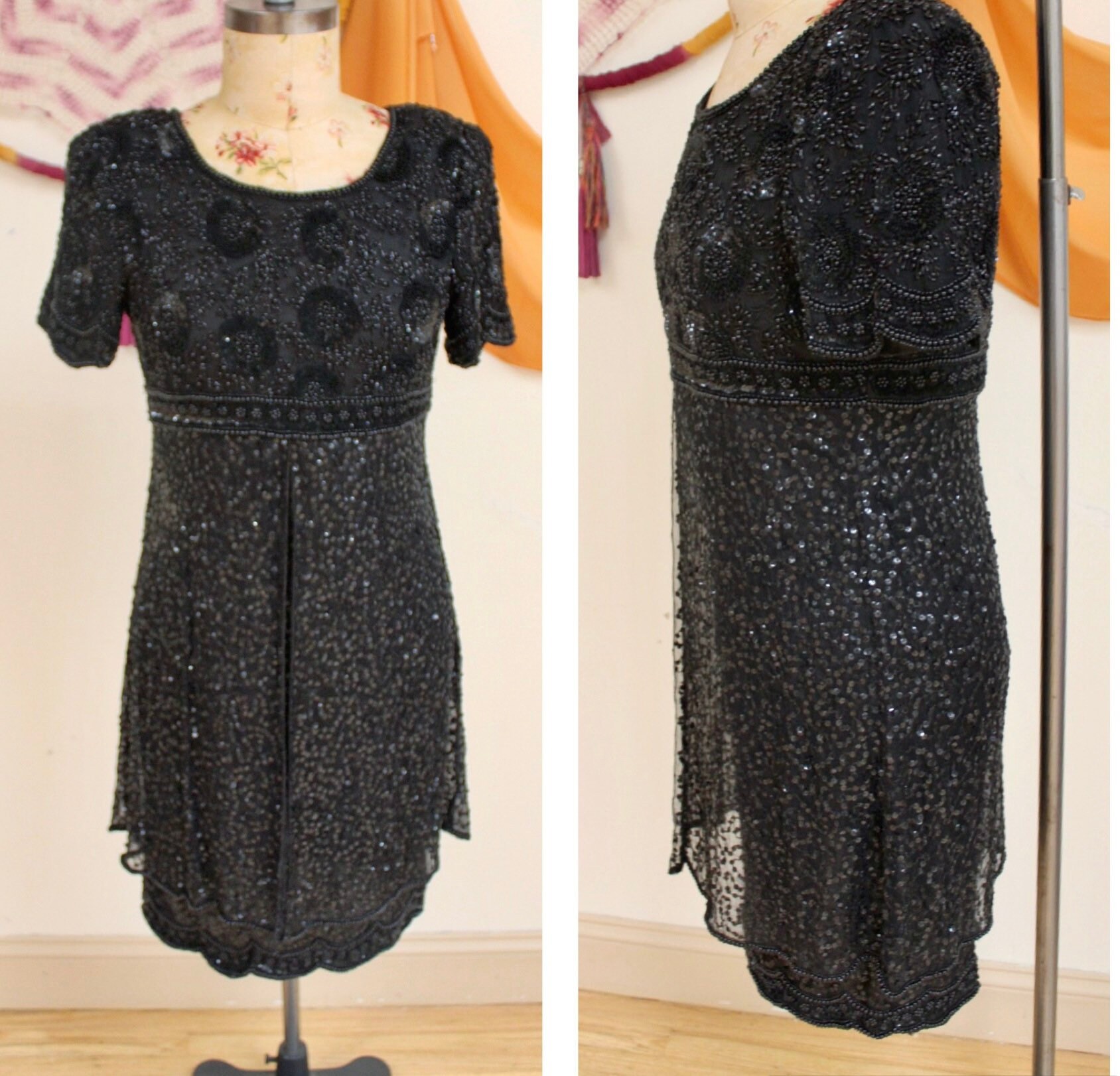 Sparkly Black Halter Sequin Beaded Cocktail Dress Short Sheath Birthday Outfits Homecoming Dress Y8938 main image 1