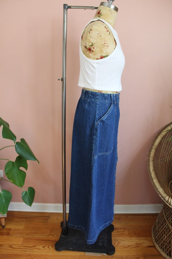 Vintage 1990s Long Denim Button Down Skirt- Size … - image 6